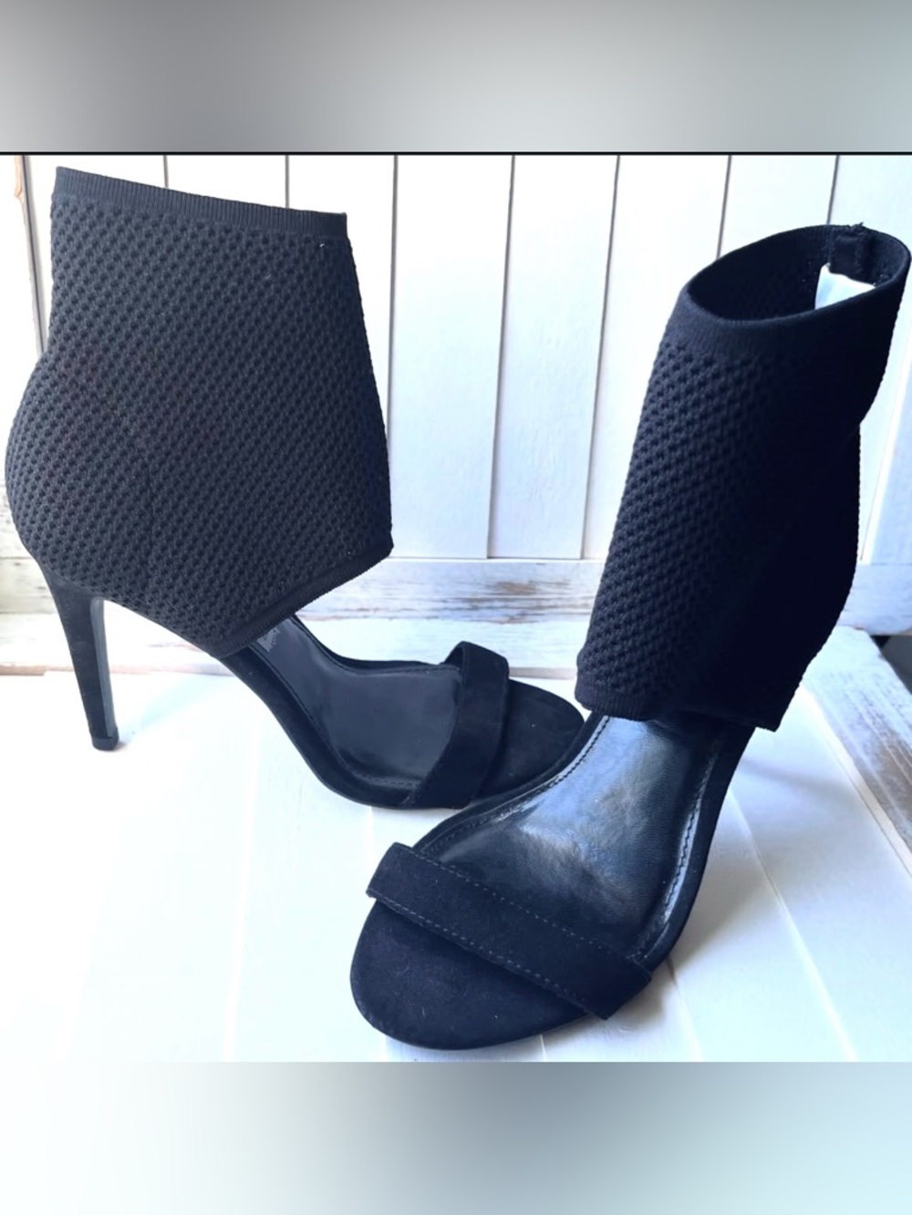 New Black Open-Toe Ankle Cuff Heels - Women's Fashion Sandals